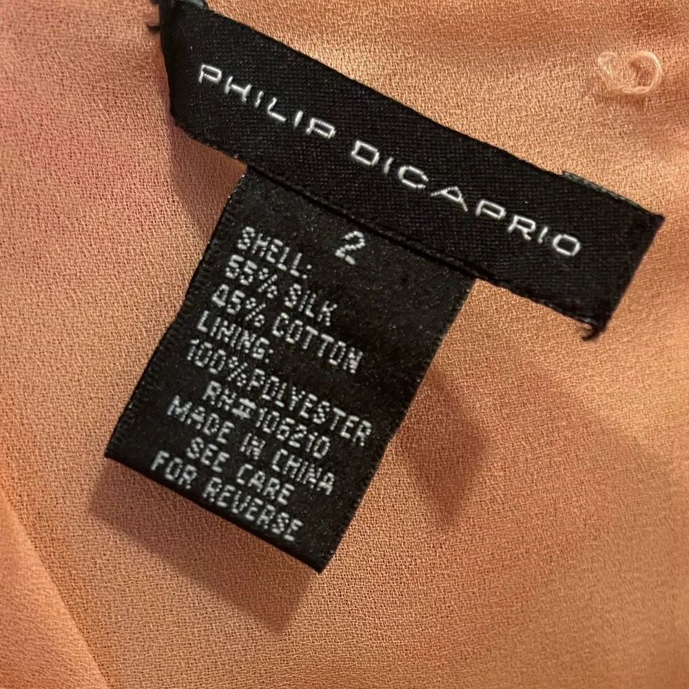 Philip DiCaprio Silk Blend peach tank dress size 2 - Picture 6 of 8